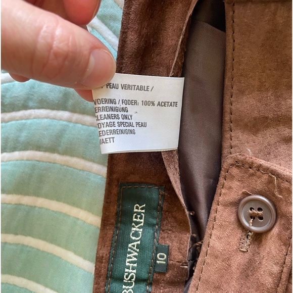 Size 10 Bushwhacker Vintage Brown Leather Straight Leg Pants - Picture 9 of 17